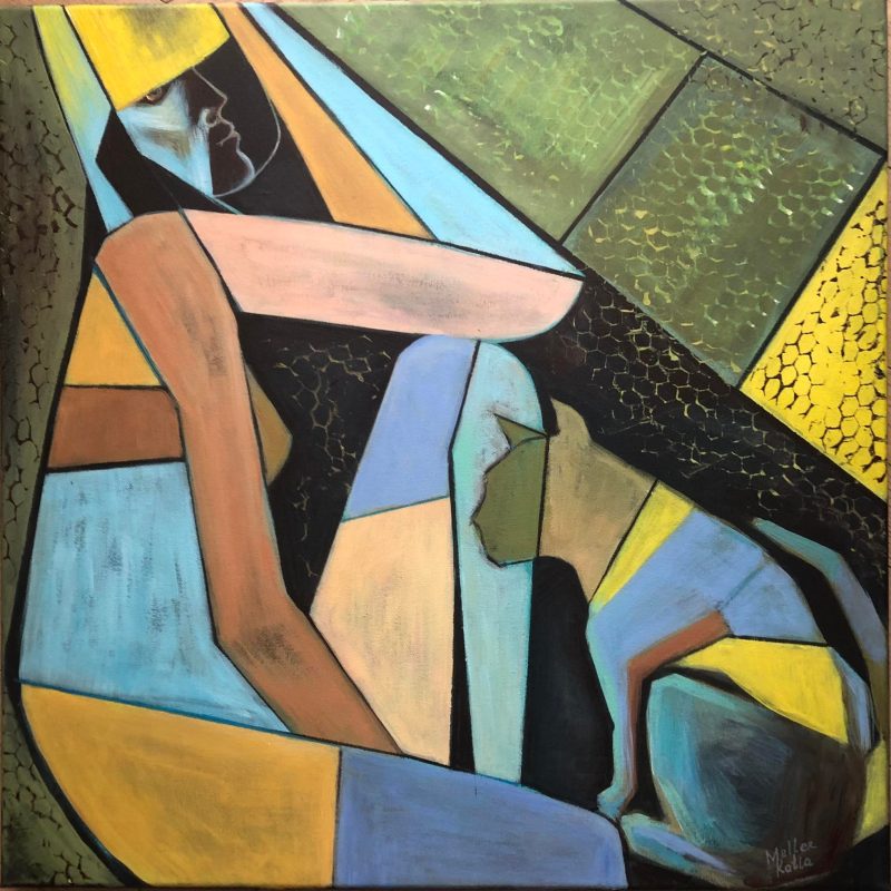 Szamanka, patchworkowy duet. Obraz na płótnie